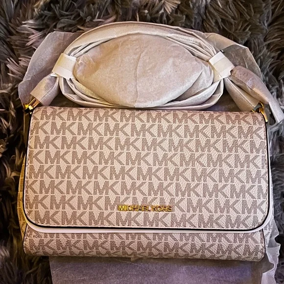 Michael Kors Tan Monogram Crossbody Bag - Picture 1 of 6